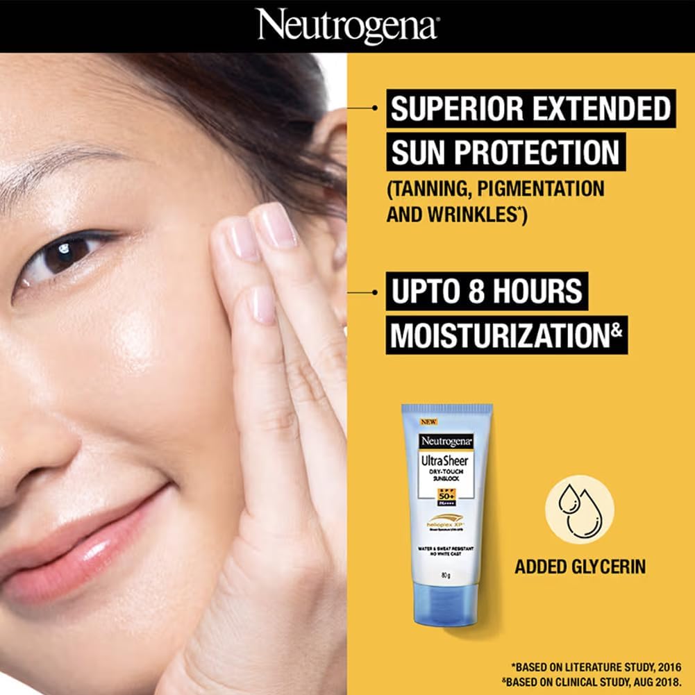 Neutrogena Ultra Sheer Dry Touch Sunblock SPF 50+ Sunscreen (White,80 g)