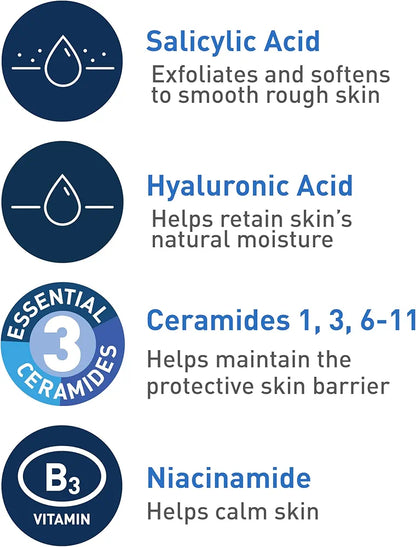 CeraVe Salicylic Acid Cleanser | 16 Ounce | Renewing Exfoliating Face Wash With Vitamin D for Normal Skin | Fragrance Free