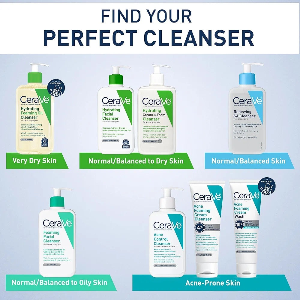 CeraVe Salicylic Acid Cleanser | 16 Ounce | Renewing Exfoliating Face Wash With Vitamin D for Normal Skin | Fragrance Free