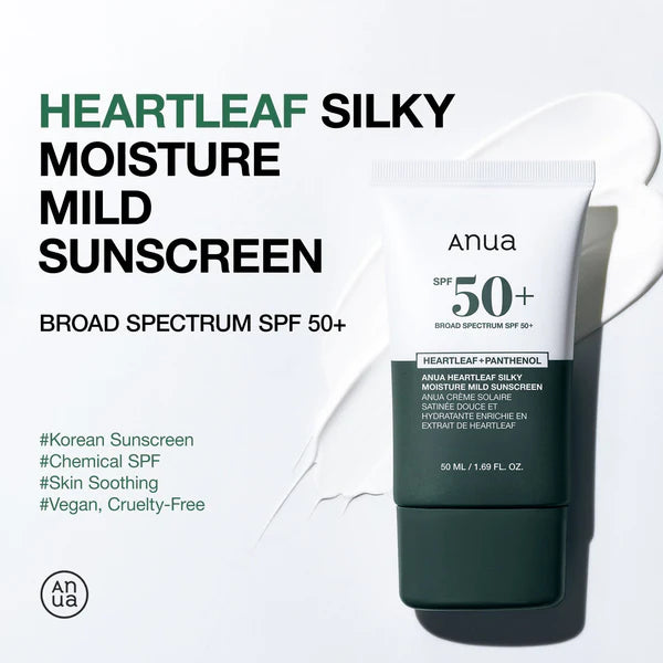 Heartleaf Silky Moisture Mild Sunscreen 50ml