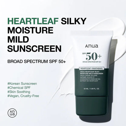 Heartleaf Silky Moisture Mild Sunscreen 50ml